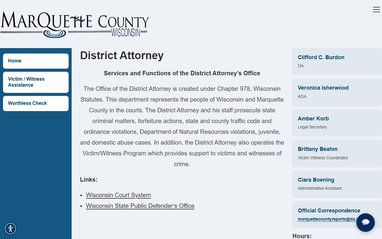 Marquette County court records after jail arrest prosecutor page